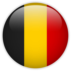 Fototapeta premium Belgium Flag Glossy Button