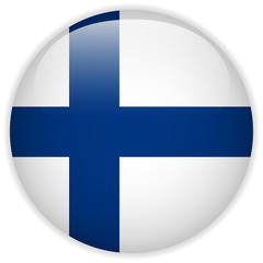 Obraz premium Finland Flag Glossy Button