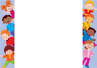 Kids frame. Place for your text. Happy childhood.