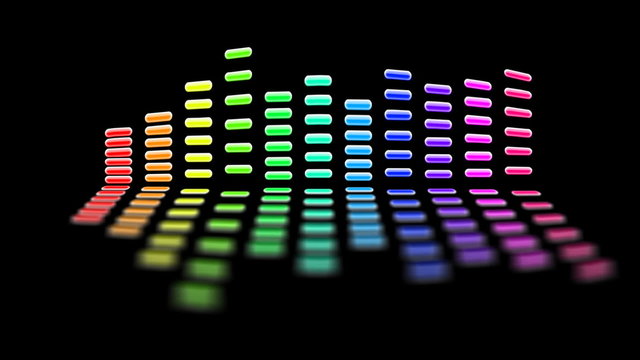 seamless loop rainbow equalizer with luma matte