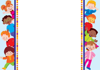 Kids frame. Place for your text. Happy childhood.