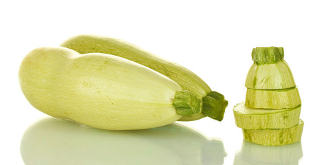 sliced squash isolated on white