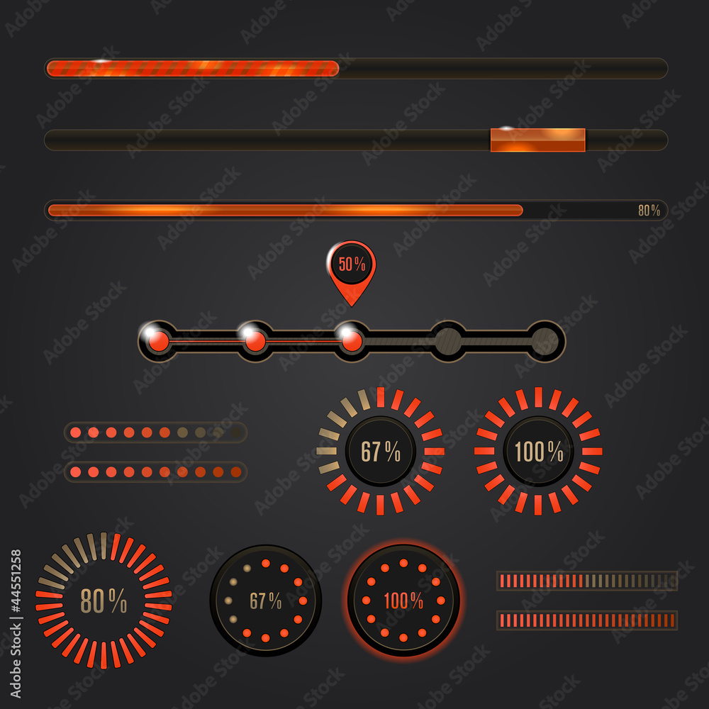 Poster set of loading bars - vector web elements