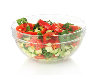 Fresh salad isolated on white