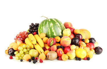 Still life of fruit isolated on white