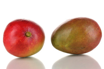Ripe appetizing mango isolated on white
