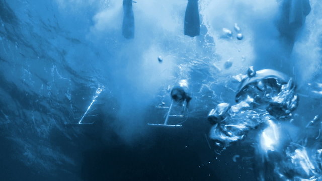 Divers preparing to dive, Red sea