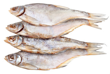 four dried salt fishes