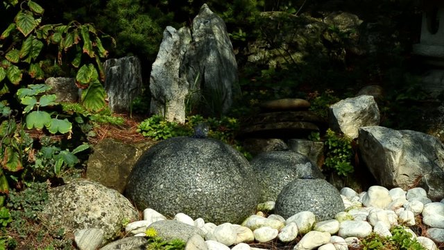 fountain stone  and Japanese garden