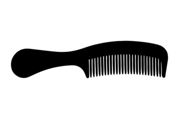 A silhouette of a hair comb