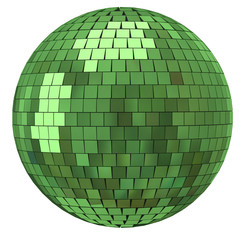 Green disco mirror ball