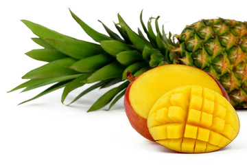 Mango z ananasem - obrazy, fototapety, plakaty