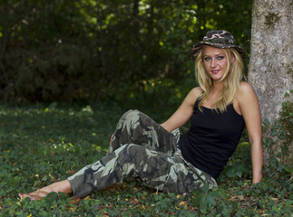 Sexy girl dressed in camouflage © nickolae