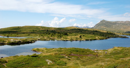 View on the lake Fourchu in the French Alps