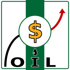 Oil price. Vector illustration of crude oil and dollar sign with