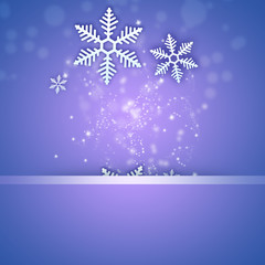 Fototapeta na wymiar Bright stylish Christmas background with snowflake and copyspace
