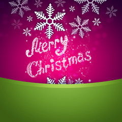 Bright Christmas background with snowflake and merry christmas s