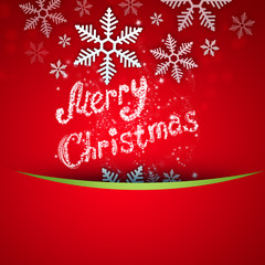 Bright Christmas background with snowflake and merry christmas s