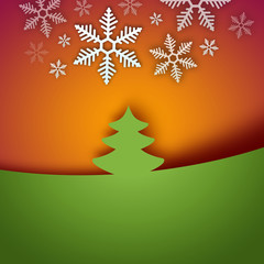 Obraz na płótnie Canvas Christmas tree applique on bright background