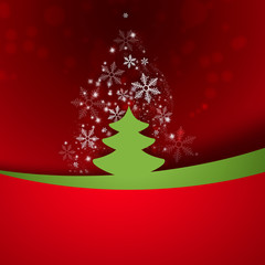 Christmas tree applique on bright background