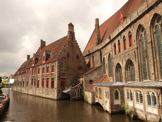 Medieval cannal of Bruge in Belgium