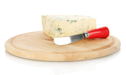 Cheese with mold and knife