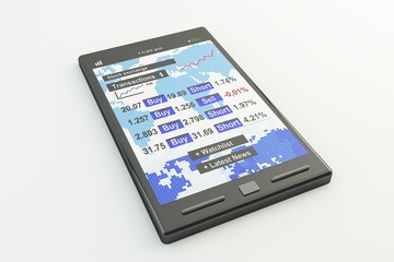 stock market application on smartphone