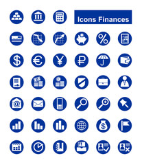 Finances icons, иконки финансы, банк