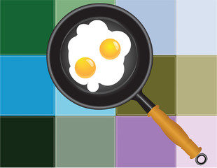 Colored squares paste with Scrambled eggs