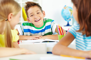 Fototapeta premium Joyful schoolboy