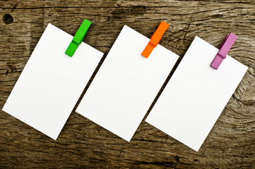 Blank paper on old wood.
