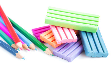 Obraz premium Modeling clay and pencils