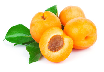 Apricots on white