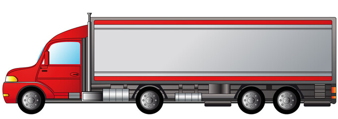 isolated heavy truck with space for text