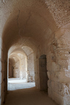Architectural details of the roman amphitheater of El Djem