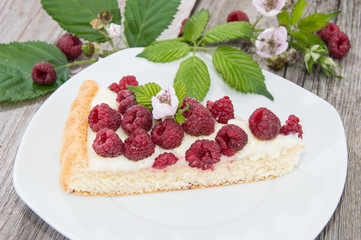 Raspberry Tart on a plate