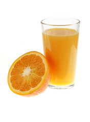 Orange juice isolated on white