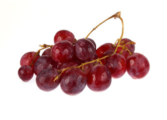Red grapes isolated on white