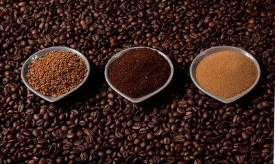Three types of coffee