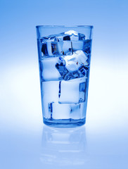 Glass of water with ice