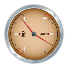Retro fuel and oil gauge icon.