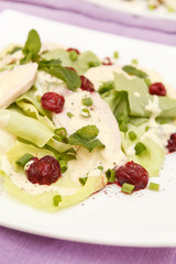 salad with chicken and cherry