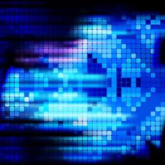 Blue rays light mosaic background.