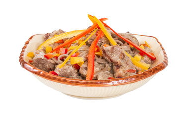 Asian style noodle with pork , spicy and yummy delicious