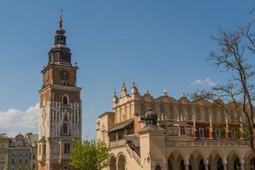 Fototapeta na wymiar Wieża Ratuszowa na Rynku Głównym w Krakowie