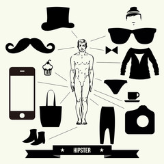Vintage design elements set - vector illustration.