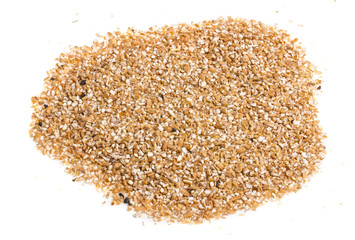 Pearl barley heap isolated on white