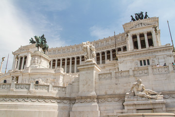 Equestrian monument to Victor Emmanuel II near Vittoriano at day