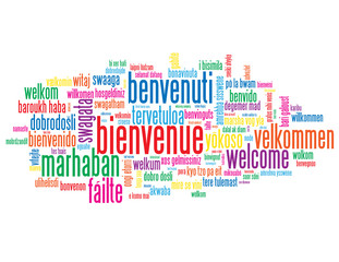 Nuage de tags "BIENVENUE" (accueil service clients satisfaction) © Web Buttons Inc