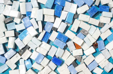 blue white mosaic cubes material texture